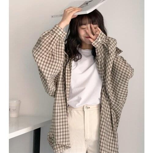 GOOHOJIO Women's Plaid Shirts