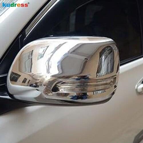 For Toyota 2700 FJ120 J 120 J120 Prado 2003-2009 Chrome Car Rearview Mirror Cover Rear View Cap Covers With Yellow LED Light