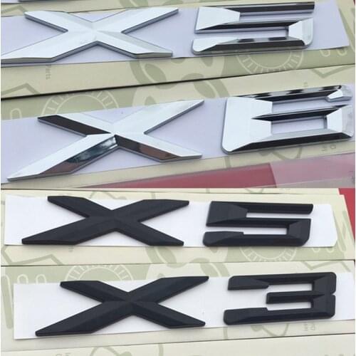 Chrome Silver ABS Number Letters Word Car Trunk Badge Emblem Letter Decal Sticker for BMW 3 Series GT 5 Series GT X1 X3 X4 X5 X6