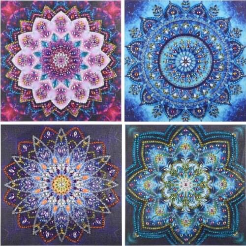 HUACAN 5D DIY Diamond Painting Special Shape Rhinestone Mandala Flower Partial Diamond Crystal Diamond Mosaic Home Decoration