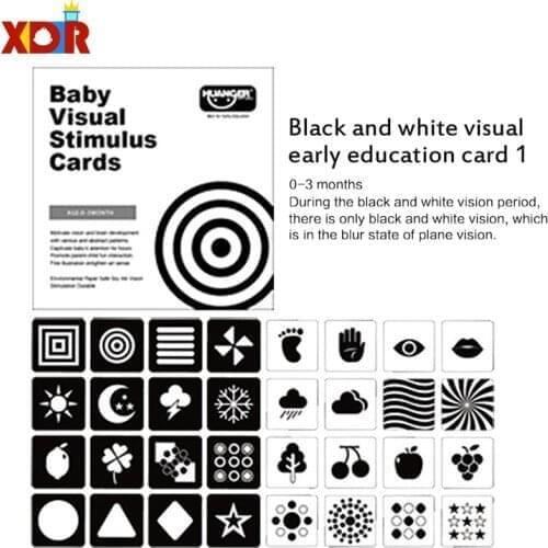 Montesory Toys Baby Visual Stimulation Training Early Education Card Color Shape Black&White Card 0-36 Months Toddler Toys
