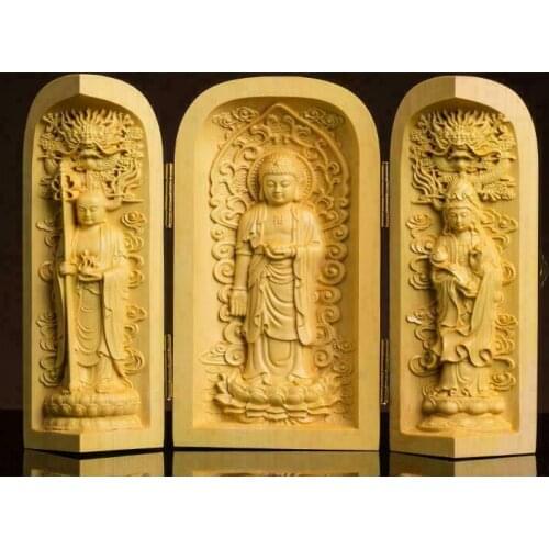 Exquisite Chinese Boxwood HANDWORK carving Sakyamuni Buddha statue