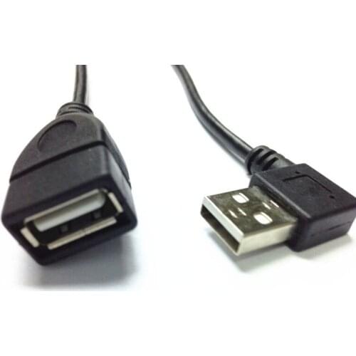 USB A female to USB A Male left angle adapter cable FM 0.25m
