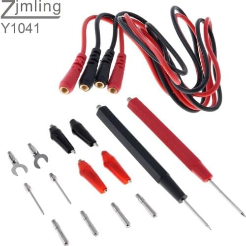 16pcs/lot Test Leads Kit Cable Alligator Digital Multi-function Probe Silicone Test Tool Tester Multi-meter Test Clips