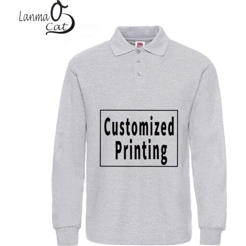 Lanmaocat Long Sleeve Polos For Men