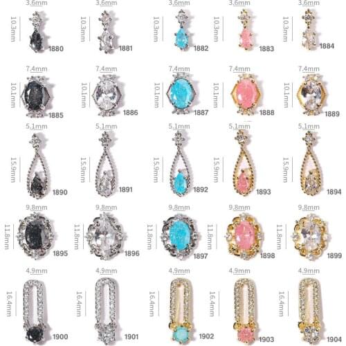 Swarovsky 3D Metal Zircon Nail Art Jewelry Japanese Style Decorations Crystal Manicure Diamond Charms