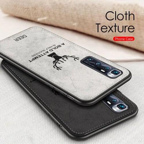 Mi 10 ultra case classic fabric cloth cover case for xiaomi mi note 10 pro lite light case soft silicone bumper shockproof coque