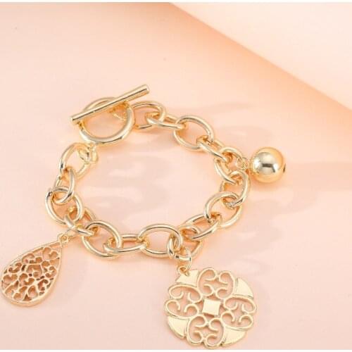 ORNAPEADIA Fashion Simple Chain Bracelet for Women Girls Female Personality OT Buckle Trend Pendant Bracelet Wholesale