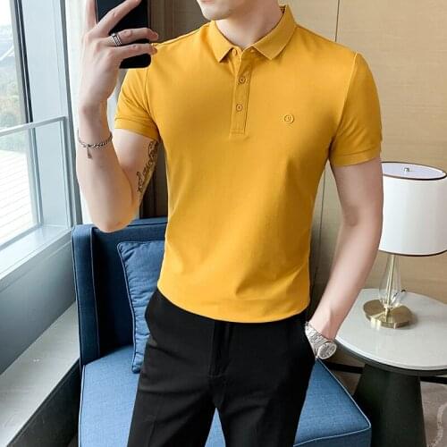 2021 Summer Sasual Brand Quality Polo Shirt Men Solid Short Sleeve Turn Down Collar Slim Fit Polo Shirt For Men Tops Clothing