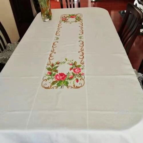 Embroidery 11CT Cross Stitch Soft Blank Tablecloth Table Cloth Fabric DIY Width 140CM Accompany Without Pattern Any Size