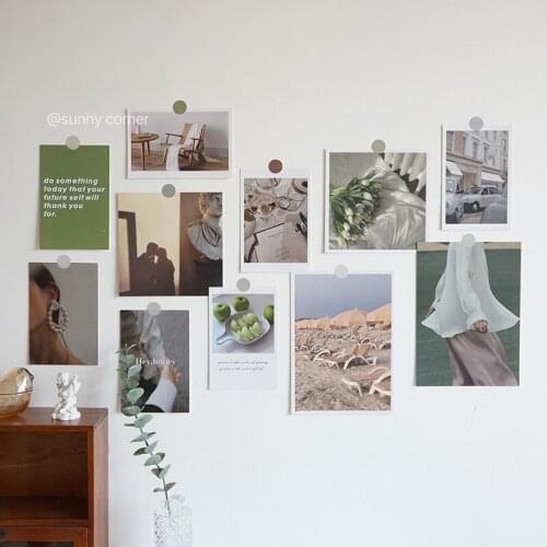 6pcs DIY Wall Photograph Post-card Spring Living Room Home Decoration Japanese-style Fresh Journey Wall Sticker