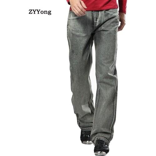 New 2020 Men Wide Leg Denim Pants Hip Hop Gray Casual jeans Trousers Baggy Jeans for Rapper Skateboard Relaxed Jeans