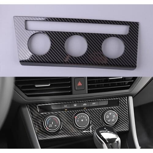 Stainless Steel Console Switch Adjust Panel Cover Trim Carbon Fiber Black Fit for VW Jetta MK7 2019 2020