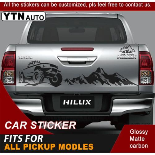 Fits For Toyota Hliux 2011-2019 Car Stickers Tail Door Mountain Graphic Vinyl Cool Car Decoration Decals For All PICKUP Modles