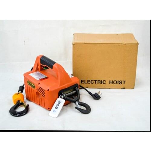 220V Portable Electric Winch 500KGX7.6M 200x19M with wireless remote controller winch traction block Electric hoist windlass