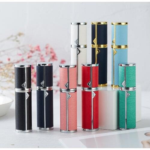 5ml Bottom Filling Spray Bottle Leather Refillable Perfume Atomizer Fine Mist Luxury Gift Fragrance Liquid Empty Glass Container