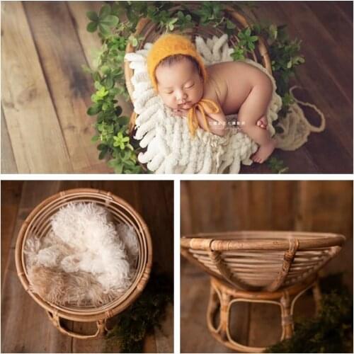 Newborn photography accessories Photo Shooting props Baby Infant Vintage woven basket recién nacido boy and girl accessorio bed