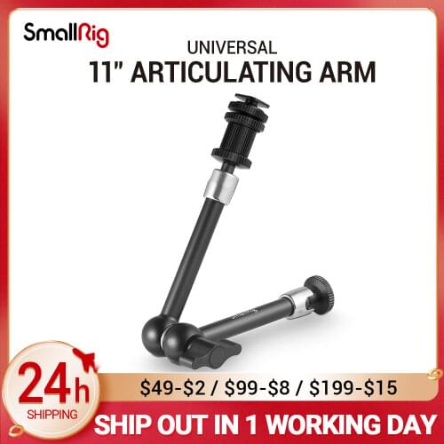 SmallRig DSLR 11" Articulating Rosette Arm Camera Magic Arm with Cold Shoe Mount & Standard 1/4"-20 Threaded Screw Adapter -1498