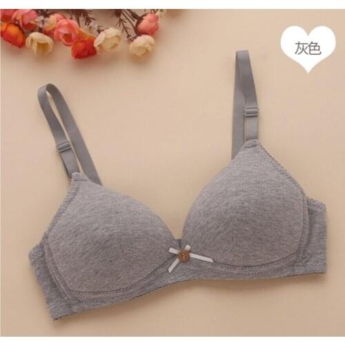 Cute girl bra series development of cotton underwear bra thin section no rims developmental snap-on # 6063 Free shipping