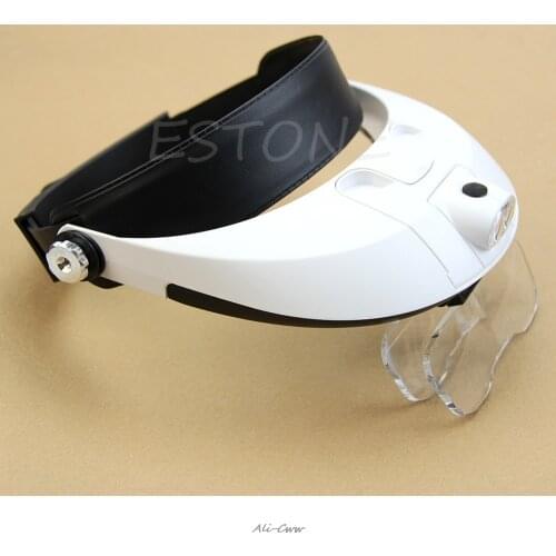 LED Lamp Light Headband Headset Head Jeweler Magnifier Magnifying Glass Loupe