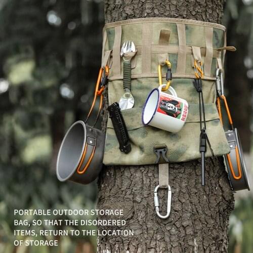 Tactical Hanging Pouch Tree Hitch Bag for Outdoor Camping Hiking Hunting Bags Camouflage 600D Nylon Tool Storage Pocket
