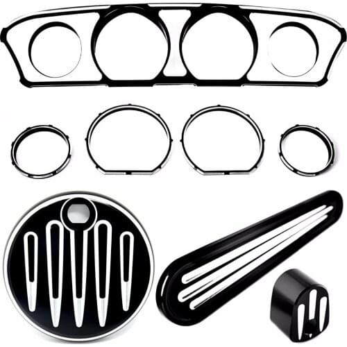 Burst Inner Fairing Dash&Gauge Trim&Ignition Fule Tank Cover For Harley Touring Electra Street Glide FLHX 2014 2015-2017