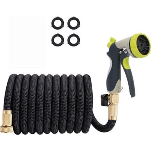 High Quality 17FT-100FT Gardening Hose Expansion Magic Latex Tube Metal Sprinkler High Pressure Car Wash Hose Watering Garden