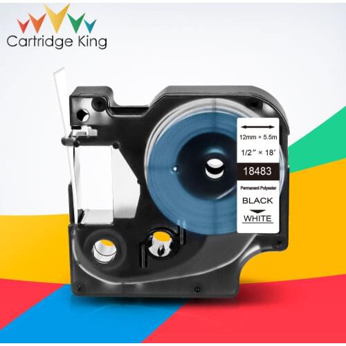 9/12mm Permanent Polyester Label Tape 18483 18482 Replace Dymo Rhino Label Maker 5200 6500 6000 4200 Industrial Label Labelwrite