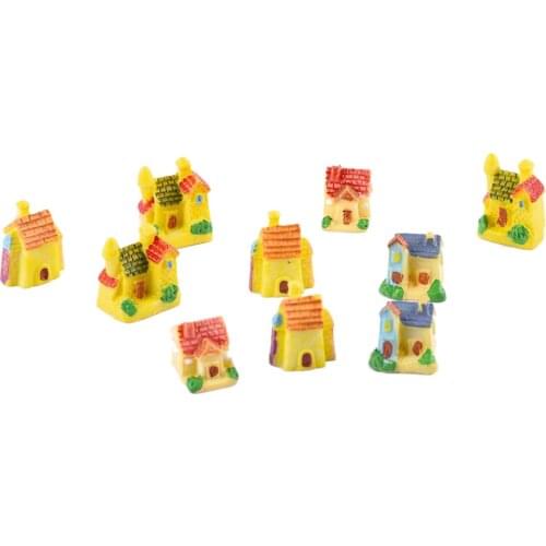 10 Pieces Miniature House Fairy Garden Decoration Castle Diorama for Dollhouse Craft