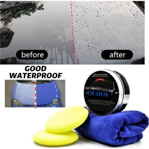 120g Car Scratch Repair Wax Crystal Plating Paint Care Polishing Coating Hard Glossy Wax Car Maintenance Care Wax Sponge Towel