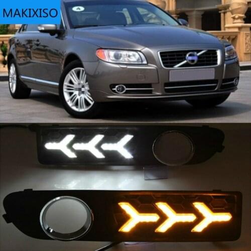 2pcs Car LED DRL Daytime Running Lights Running Lamp For Volvo S80 S80L 2007 2008 2009 2010 2011 2012 2013