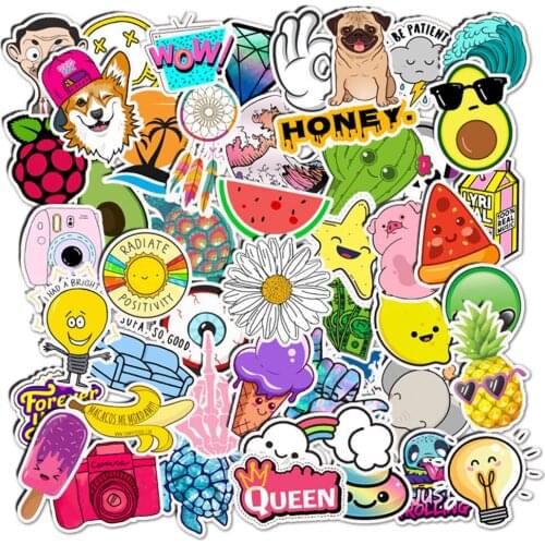 50 PCS Cartoon Cute Computer Stickers For MacBook Waterproof Refrigerator Luggage Decal Laptop Sticker For PS4 Phone Notebook