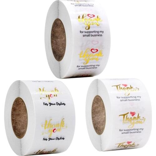 500pcs Transparent Gold Thank You for Your Order Stickers Seal Labels for Small Business Sticker gift Package Stationery Sticker