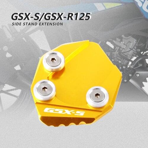 CNC Aluminum Side Stand Pad Anti-Slip Motorcycle Kickstand Extension Enlarger Plate For Suzuki GSXR GSXS 125 GSXR125 Accessories