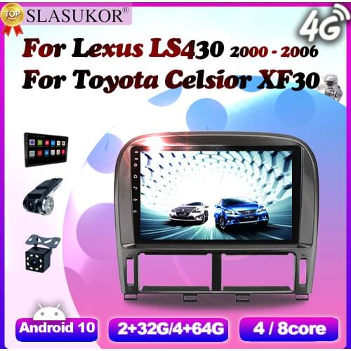 6G+128G Android 10 For Toyota Celsior XF30 For Lexus LS430 2000 - 2006 Stereo Player Navigation GPS Carplay Autoradio No 2 Din