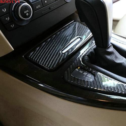 BJMYCYY Automobile central control cigarette lighter panel carbon fiber trim patch for BMW 3 Series 320i e90 e92 e93 2005-2012