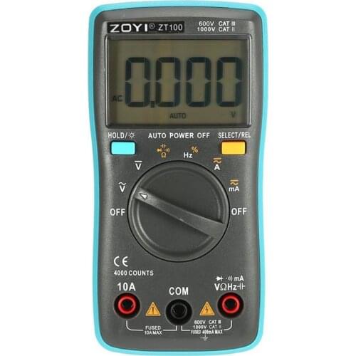 Digital Multimeter Ammeter Voltmeter Resistance Frequency backlight Meter voltage Diode Frequency ZT98 ZT100 ZT101 ZT102