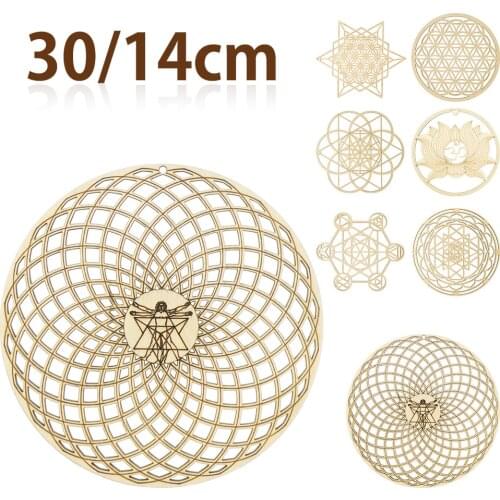 DIY Wooden Wall Sign Flower of Life Shape Coaster Laser Cut Wood Wall Art Coaster Craft Making Geometry Ornament Home Decor