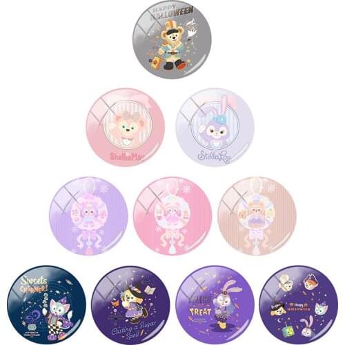 Disney Cute Duffy Family 12mm/15mm/16mm/18mm/20mm Photo Glass Cabochon Dome Flat Back Fashion Design