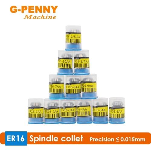 G-PENNY Machine 1 Kit Collet ER16 Precision 0.015 Collet 1-10mm,1/4,1/8mm Spring Collet for CNC Milling lathe tool and spindle