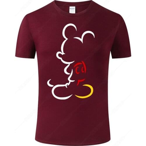 Mickey Mouse T Shirt Men Women Shirt 100% Cotton Summer Short Sleeve T-shirt Male Fashion Unisex Tops Cool Tee Clothes J46
