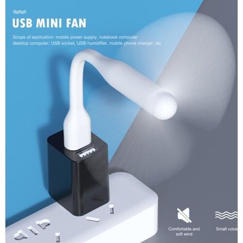 Mini Flexible Bendable USB Fan for Power Bank Laptop PC AC Charger Portable Hand Fan Computer Summer Gadget