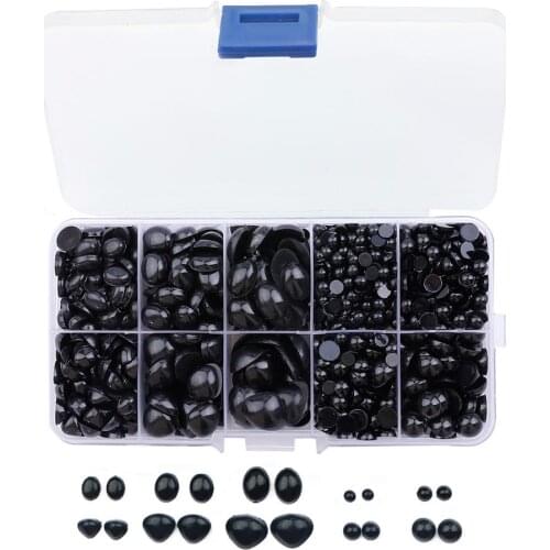 20-600Pcs Round Black Plastic Safety Eyes Noses For Bear doll Animal Puppet DIY Crafts Children Kids Toys Sewing Accessories