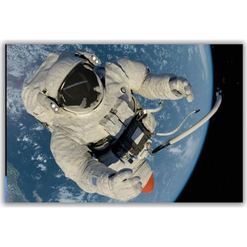 HT022 Spectacular Universe Earth And Moon Space Station Astronaut Silk Fabric Poster Art Decor Indoor Painting Gift
