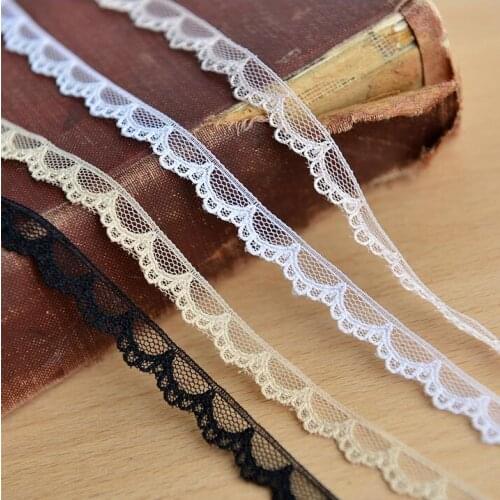 10 Meters/lot 1cm Width 6 Colors Polyester Lace Trim for Sewing Patchwork DIY Handmade Craft Garment Accessories