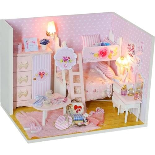 DIY Dollhouse Wooden doll Houses Miniature Doll House Furniture Kit Casa Music Led Toys for Children Birthday