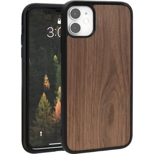 LITTLETREE - Wood Protective Case - Real Natural Wood & Soft TPU Silicone - Hybrid Slim Case