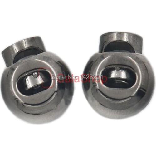10 Pcs / Lot 15mmx17mm Metal Single Hole Stopper Toggle Spring End Buckle Rope Clamp Cord Locks Round