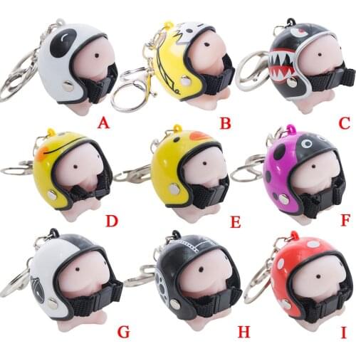 Cute Keychain Soft Mochi Dingding Squishy Toy Helmet Cute Keychain Squeeze Stress Reliever Prank Toy Fidget Cute Keychain