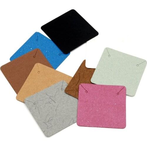 Many Colorful 5x5cm Square Shape Necklace Packing Display Cards 100pcs/lot White Black Brown Fashion Jewelry Paper Price Tags